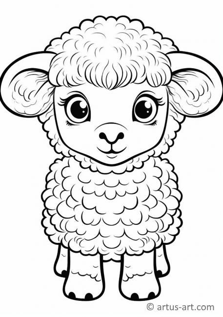 Söpö lammas värityskuva lapsille